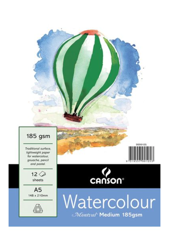 Canson Montval Watercolour Paper Pad - Medium or Rough (A5/A4/A3)