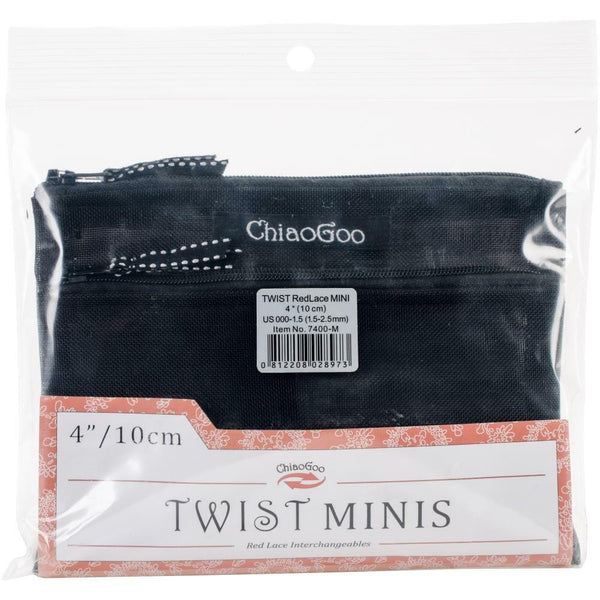 ChiaoGoo Twist Lace 4" (10cm) Interchangeable Circular Knitting Needles - Mini Set