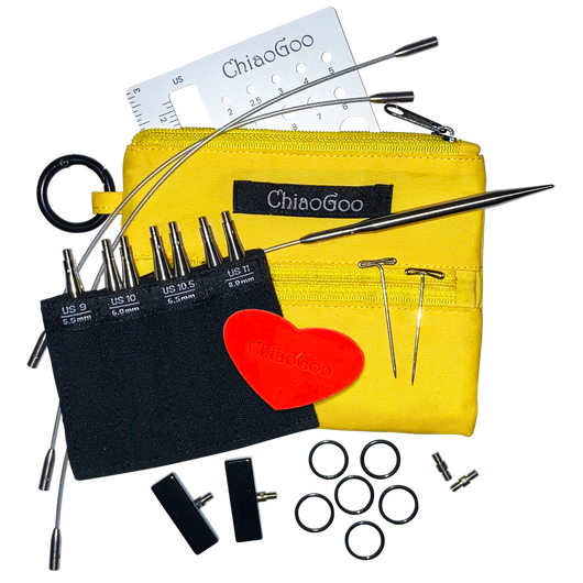 ChiaoGoo TWIST Shorties 3" Interchangeable Circular Knitting Needles - Large Yellow Set