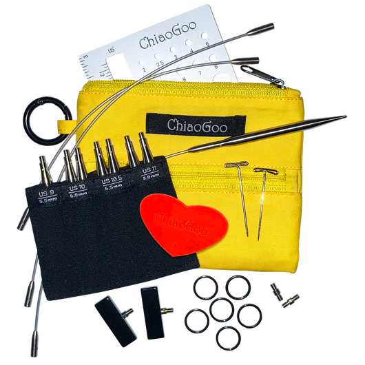 ChiaoGoo Twist Shorties 3" Interchangeable Circular Knitting Needles - Large Yellow Set