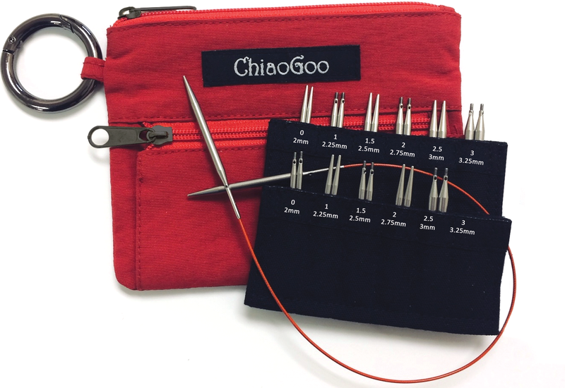 ChiaoGoo TWIST Shorties 2" & 3" Interchangeable Circular Knitting Needles - Mini Red Set