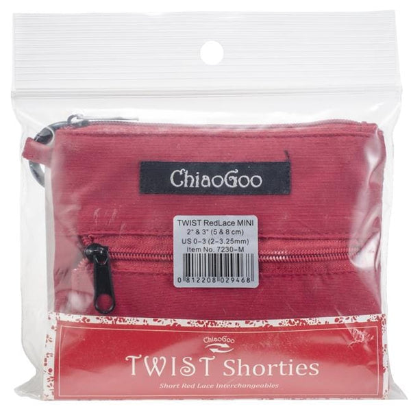 ChiaoGoo TWIST Shorties 2" & 3" Interchangeable Circular Knitting Needles - Mini Red Set