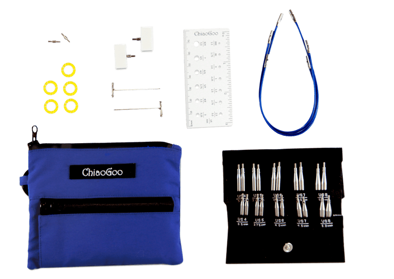 ChiaoGoo TWIST Shorties 2" & 3" Interchangeable Circular Knitting Needles - Small Blue Set