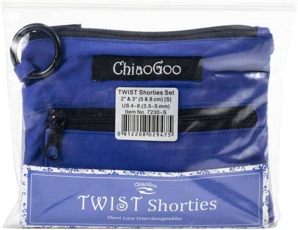 ChiaoGoo Twist Shorties 2" & 3" Interchangeable Circular Knitting Needles - Small Blue Set