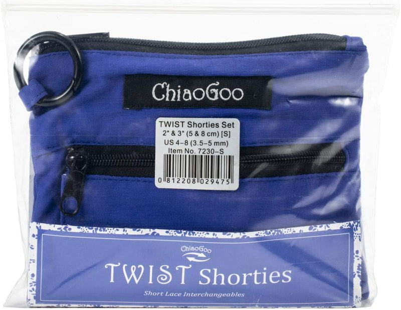 ChiaoGoo TWIST Shorties 2" & 3" Interchangeable Circular Knitting Needles - Small Blue Set