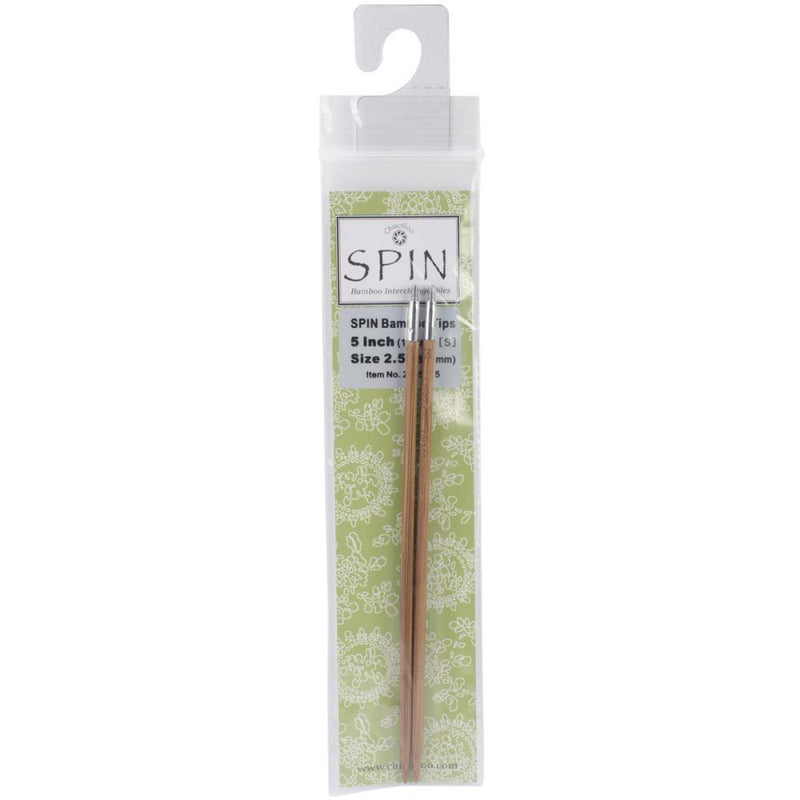 ChiaoGoo SPIN Bamboo 5" Interchangeable Circular Knitting Needle Tips (Choose your Size)