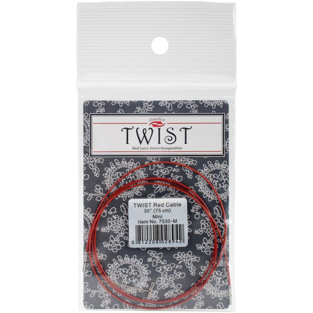 ChiaoGoo Twist Interchangeable Circular Knitting Needle Red Cable (Dif. Sizes) 75cm / 30" (Mini) | KNITTING CO. - 15