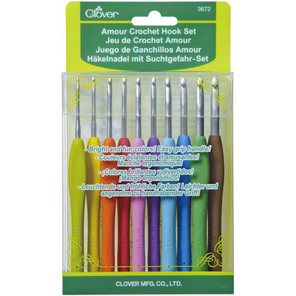 Clover Amour Soft Grip Crochet Hooks - Set of 10 (2.25 - 6.00mm)  | KNITTING CO. - 1