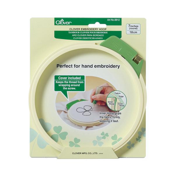 Clover Plastic Embroidery Stitching Hoop (12cm or 18cm)