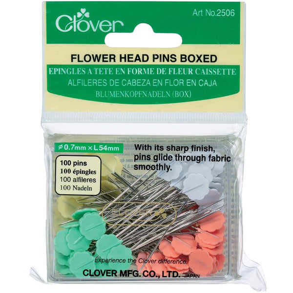 Clover Flower Head Sewing Pins - 100 Pack