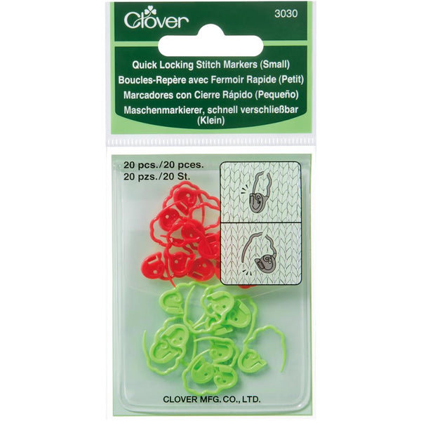 Clover Quick Locking Stitch Markers - 20 x Small