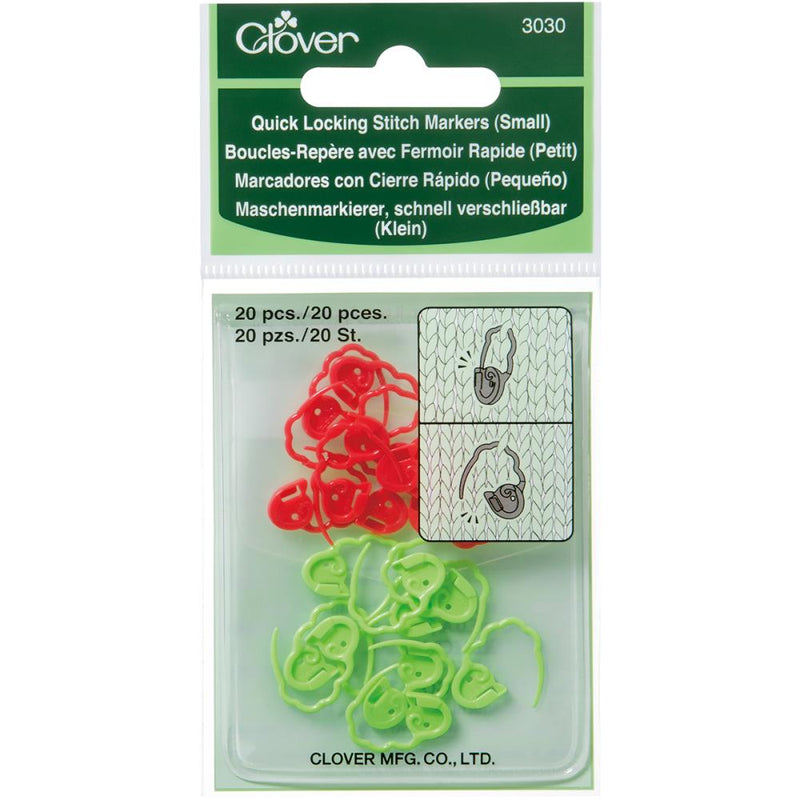 Clover Quick Locking Stitch Markers - 20 x Small