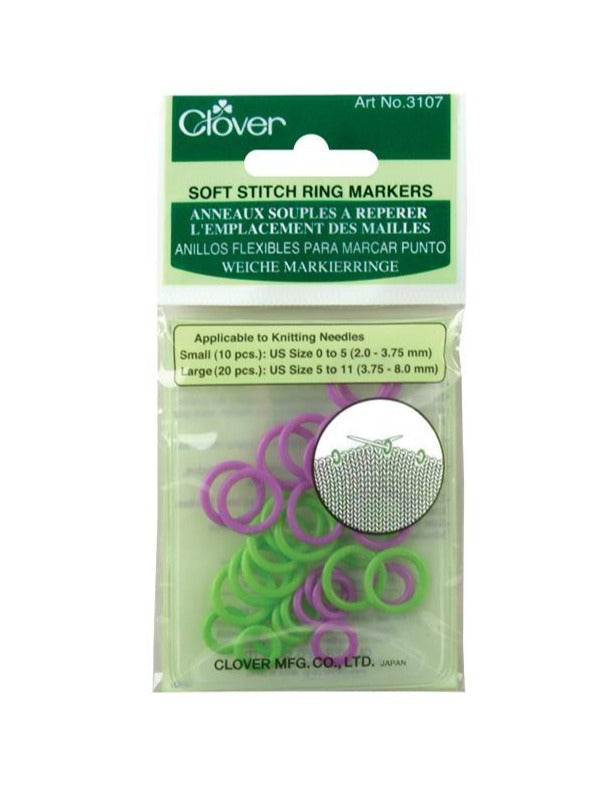Clover Soft Ring Stitch Markers - 30 Pack