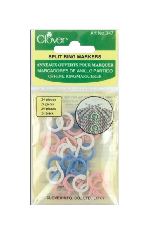 Clover Split Ring Stitch Markers - 24 Pack