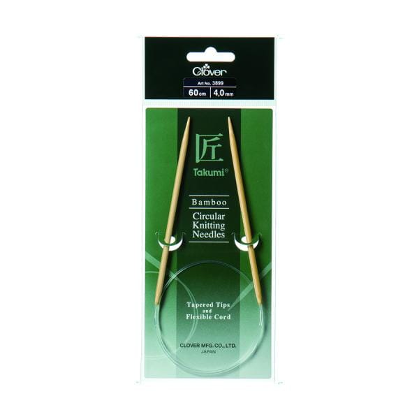 Clover "Takumi" Bamboo Fixed Circular Knitting Needles - 60cm (24")