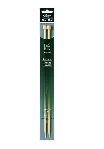 Clover "Takumi" Bamboo Single Point Knitting Needles - 33-35cm