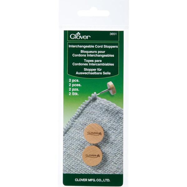 Clover Interchangeable Knitting Needle Cord Stopper - Set of 2