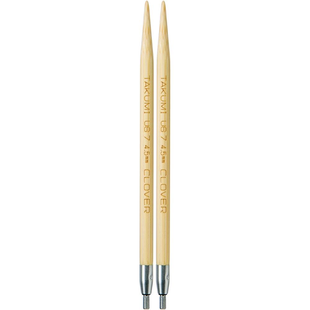 Clover Takumi 5" Interchangeable Bamboo Circular Knitting Needle Tips (Choose your Size)