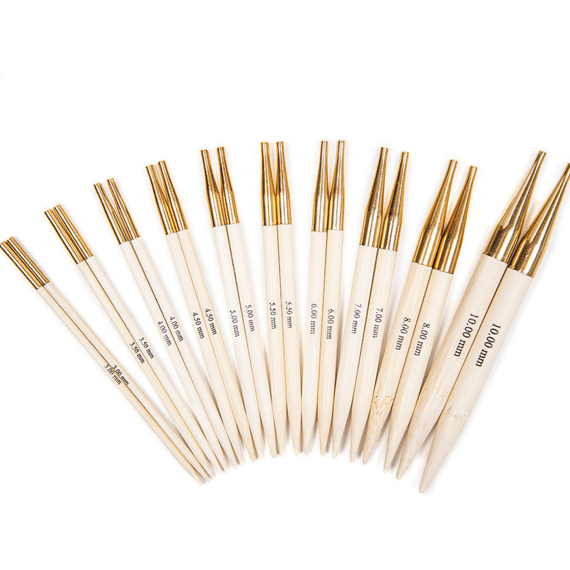 Clover Takumi 5" Interchangeable Bamboo Circular Knitting Needle Tips (Choose your Size)