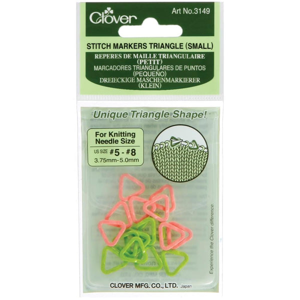 Clover Triangle Stitch Markers (S) - 16 Pack