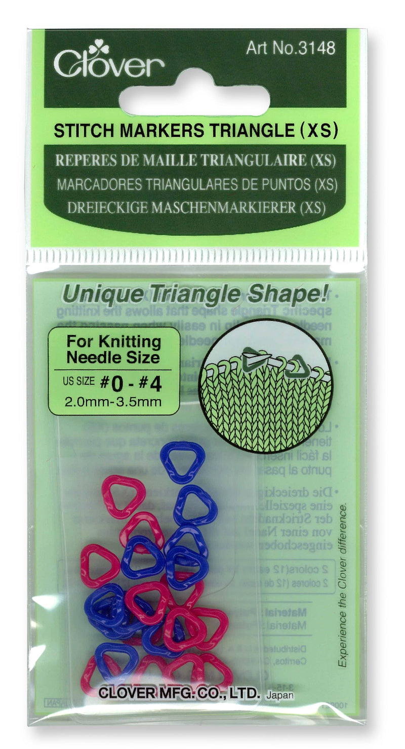 Clover Triangle Stitch Markers (XS) - 24 Pack