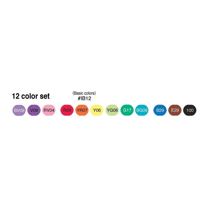 Copic Ciao Double-Tip Markers - Basic Set of 12
