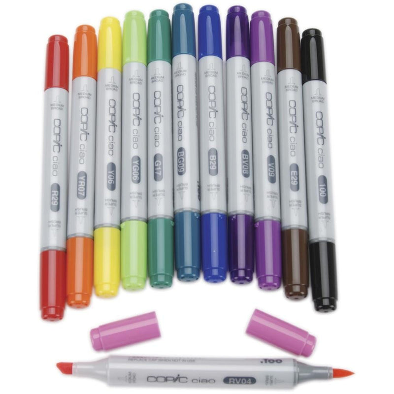 Copic Ciao Double-Tip Markers - Basic Set of 12