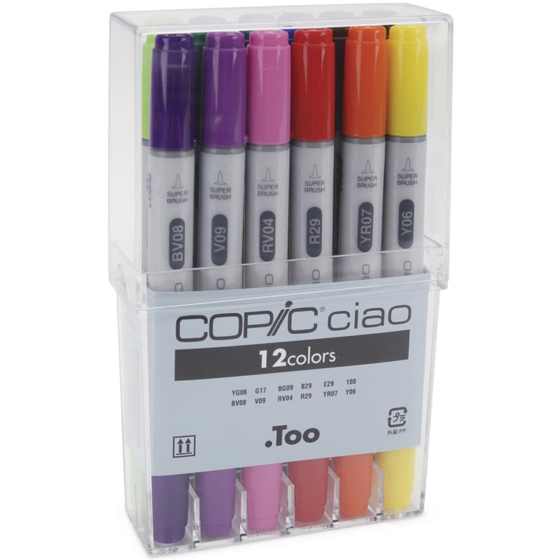 Copic Ciao Double-Tip Markers - Basic Set of 12