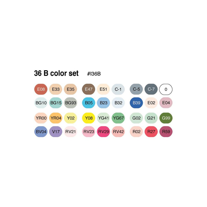 Copic Ciao Double-Tip Markers Set of 36 - Pack B