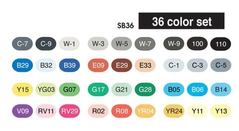 Copic Sketch Double-Tip Markers - Set of 36