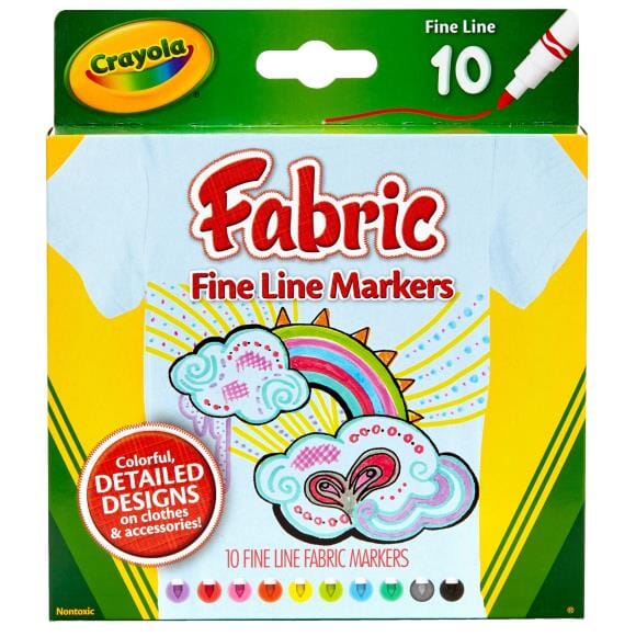 Crayola Fabric Fine Line Markers - Choose Your Pack