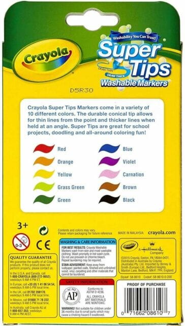 Crayola "Super Tips" Washable Colouring Marker Sets - Choose Your Size