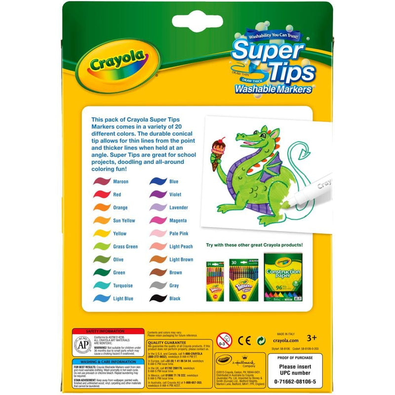 Crayola "Super Tips" Washable Colouring Marker Sets - Choose Your Size