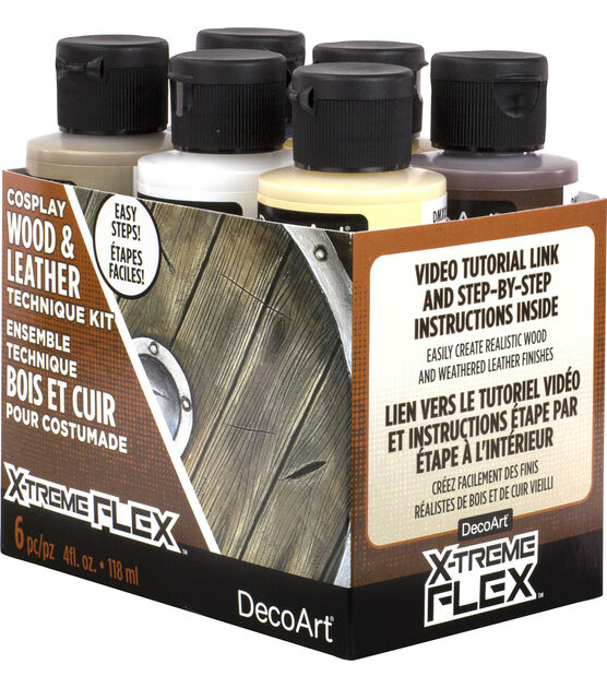 DecoArt "X-Treme Flex" Cosplay Flexible Acrylic Paint - Wood & Leather Kit