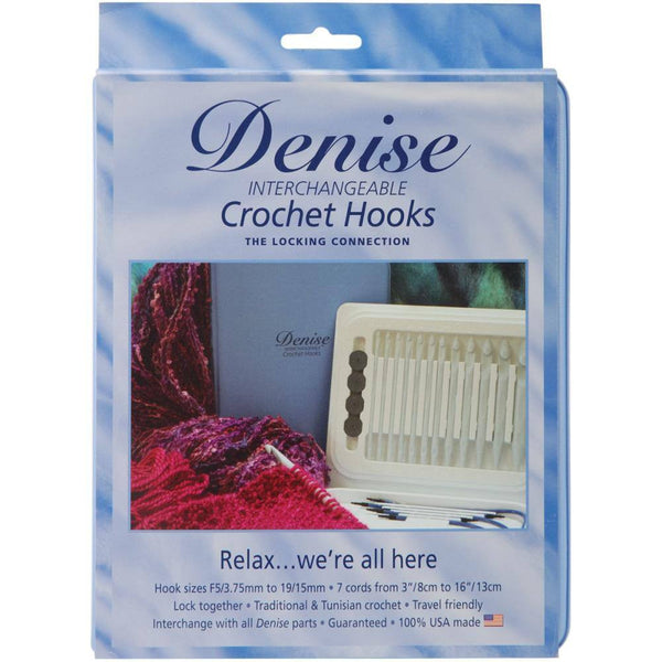 Denise Interchangeable Afghan/Tunisian Crochet Hook Set - Blue  | KNITTING CO. - 1