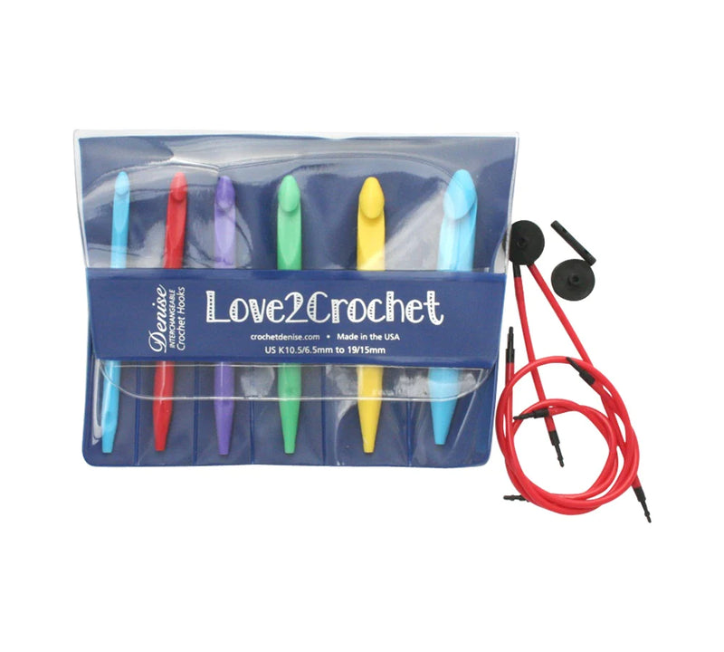 Denise Love2Crochet Interchangeable Crochet Hooks - Large Bright Set (6.5 - 15mm)