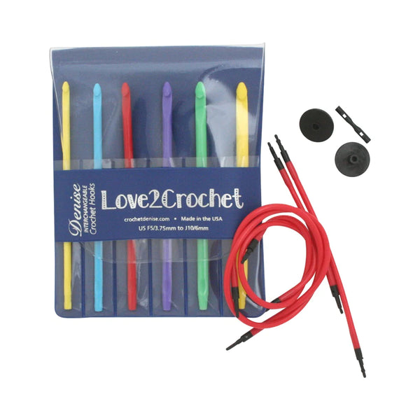 Denise Love2Crochet Interchangeable Crochet Hooks - Small Bright Set (3.75 - 6mm)
