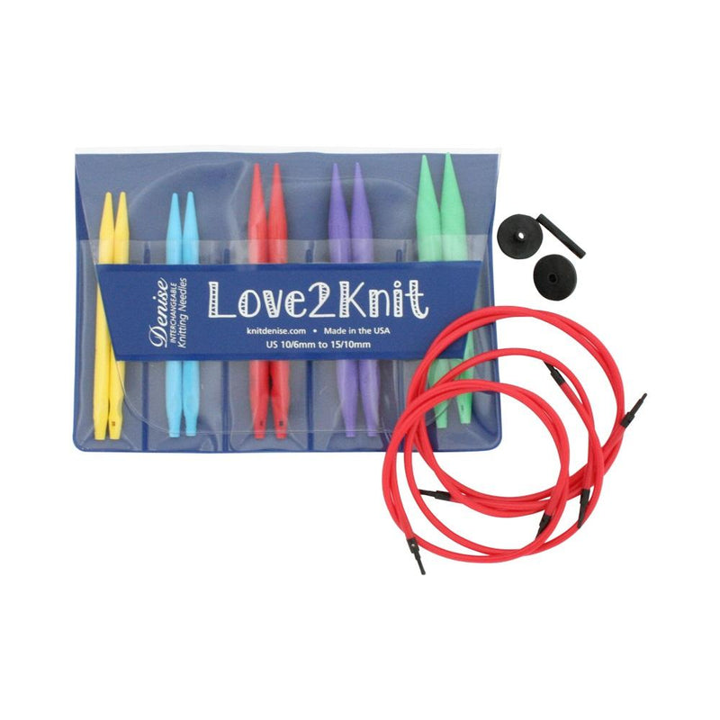 Denise Love2Knit Interchangeable Circular Knitting Needles - Large Bright Set (6 - 10mm)