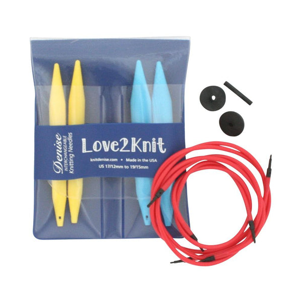 Denise Love2Knit Interchangeable Circular Knitting Needles - XLarge Bright Set (12 & 15mm)