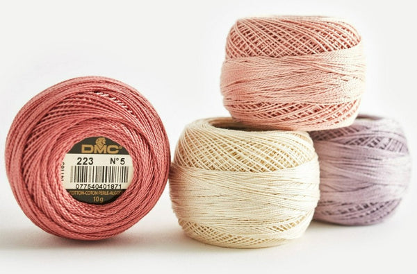 Anchor Pastel cotton embroidery thread balls size 8 , Assorted
