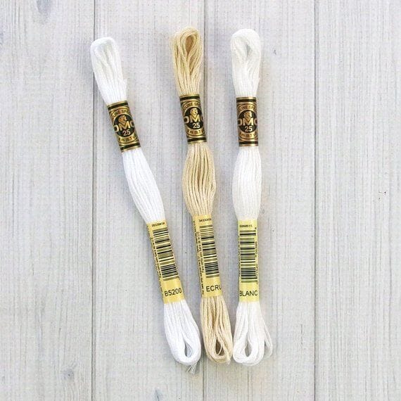 DMC Stranded Cotton Embroidery Thread - 8m Skein (White Shades)