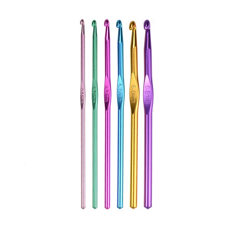 Everyday Colourful Aluminium Crochet Hooks - Set of 6 (3.50mm - 6.50mm)
