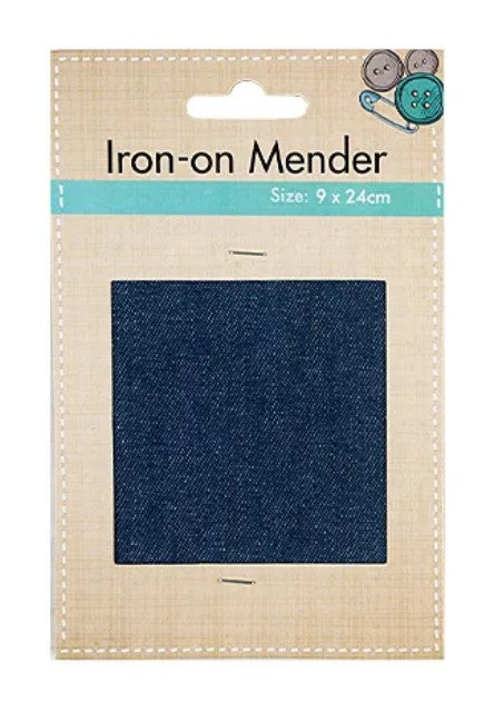 Everyday Iron On Fabric Mender Patches - Blue Denim