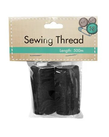 Everyday Economy Sewing Thread - Black or White - 2 x 500m Reel