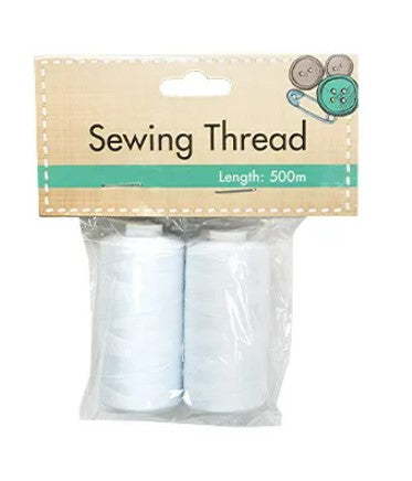 Everyday Economy Sewing Thread - Black or White - 2 x 500m Reel