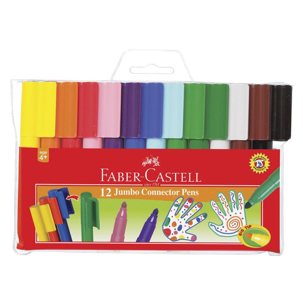 Faber-Castell  "Jumbo Connectors" Marker Colouring Pen Set - Choose Your Size