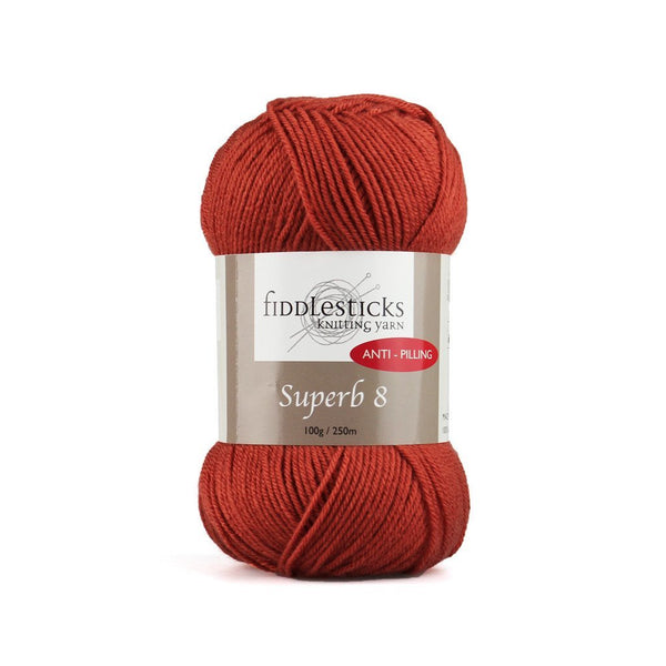 Fiddlesticks 100g "Superb 8" Acrylic 8-Ply Knitting Yarn - Shades #50+