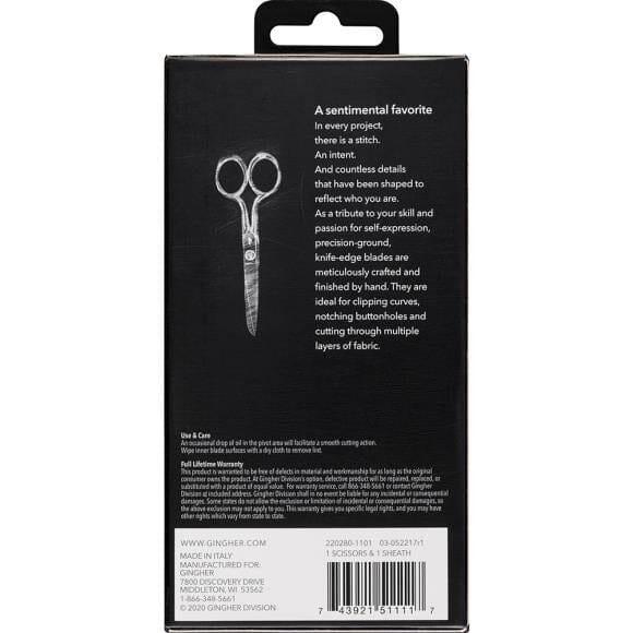 Gingher Knife Edge 12cm (5") Sewing Scissors w Leather Cover