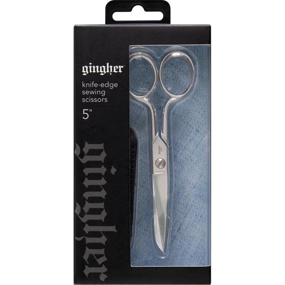 Gingher Knife Edge 12cm (5") Sewing Scissors w Leather Cover