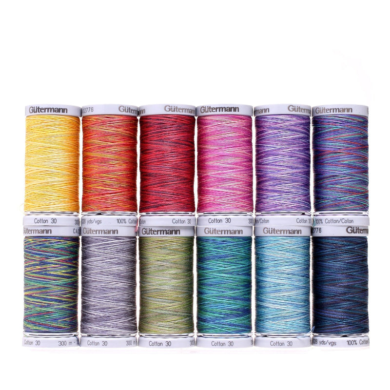 Assorted Pack - Gutermann "Cotton 30" 300m Machine Embroidery Thread - 5 x Shades